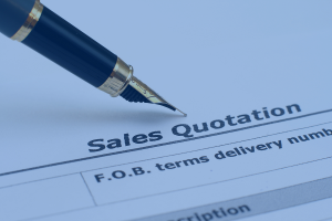 Sales Quotation form with fountain pen. sage operations management